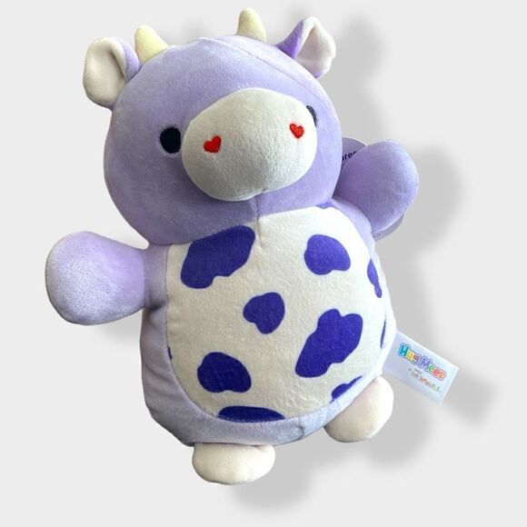 Squishmallows Kellytoy HugMees 10" Bubba the Purple Cow Plush Toy New (h) - Picture 2 of 11